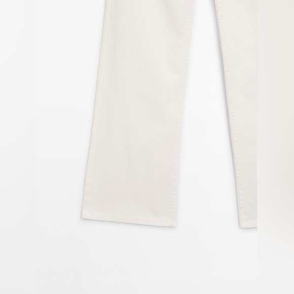 NWT. Massimo Dutti Off White Straight-Leg  High-Waist Denim Trousers. Size 6. - Picture 8 of 11